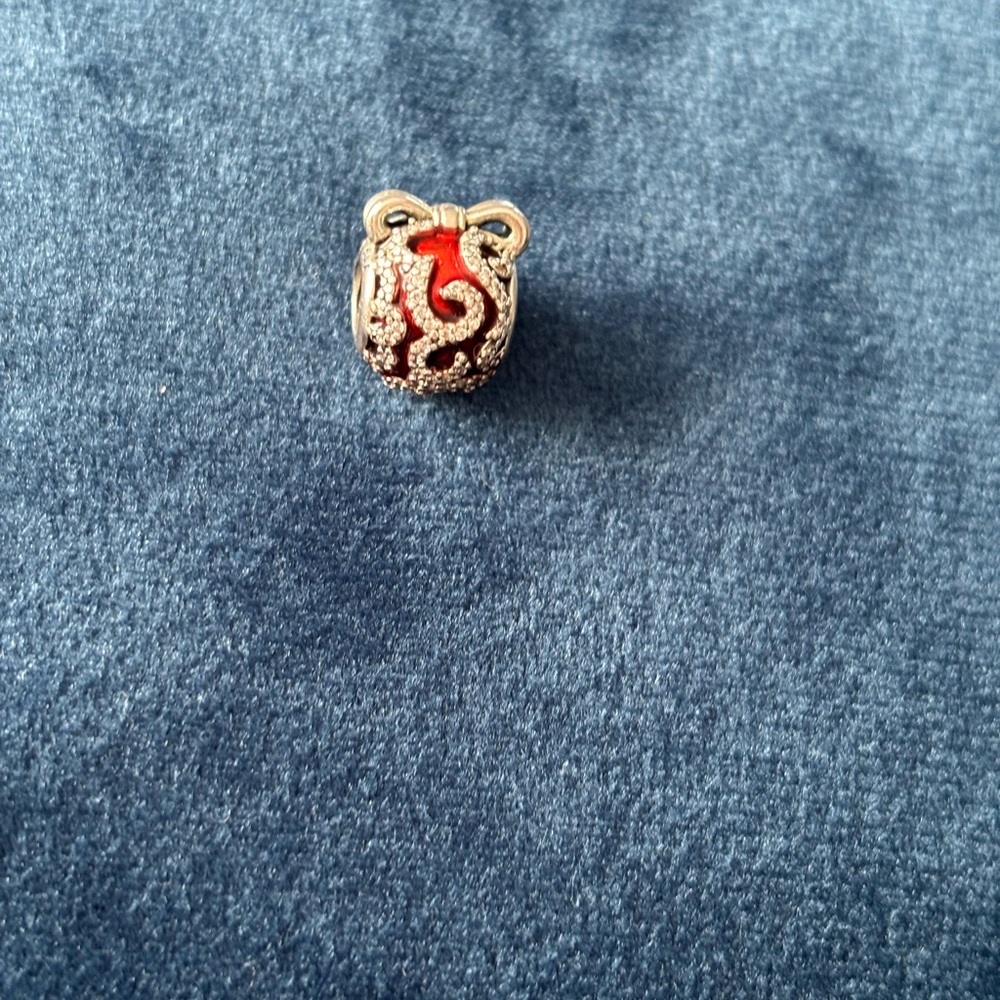 Pandora Red and Silver Charm Bracelet